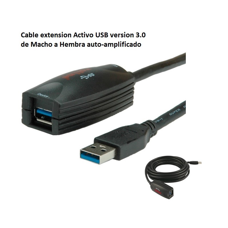 CABLE USB A 3.0 M-H AMPLIFICADO 5M V3.2