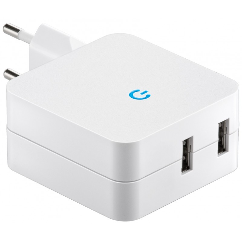ALIMENTADOR 220V 2xUSB 4A BLANCO