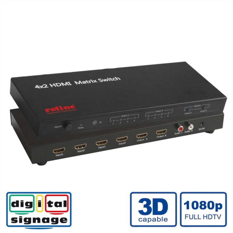 SWITCH HDMI 4 ENTRADAS 2 SALIDAS+MANDO