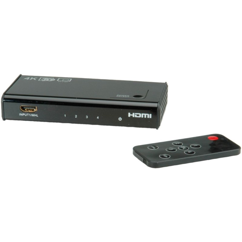 SWITCH HDMI 4 ENTRADAS 1 SALIDAS+MANDO4K