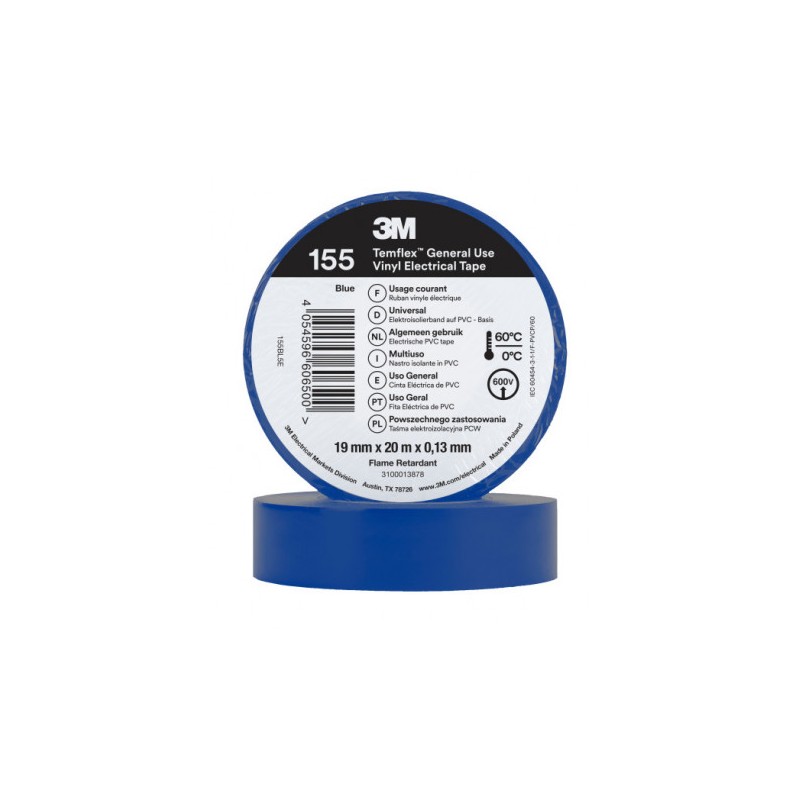 CINTA AISLANTE TEMFLEX 155 AZUL 19mm