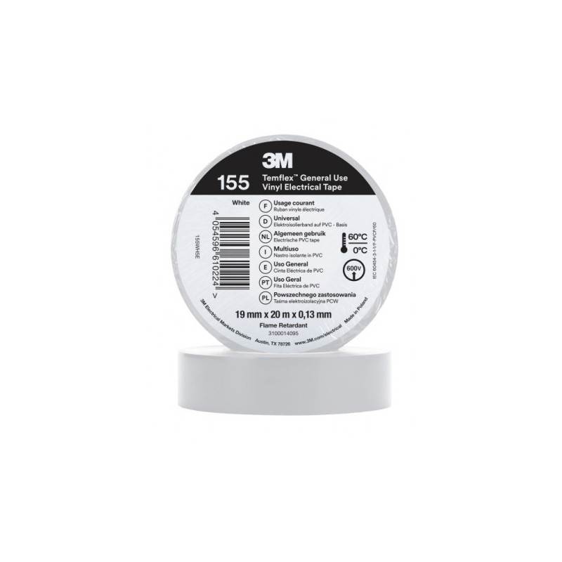 CINTA AISLANTE TEMFLEX 155 BLANCA 19mm