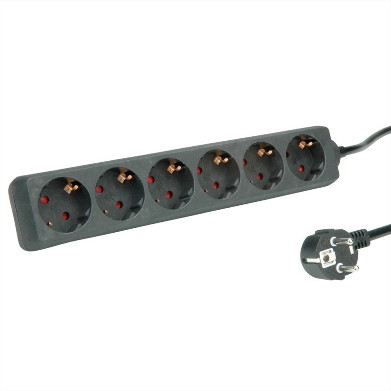 REGLETA 6 TOMAS SCHUKO SININT NEGRA 1,5M