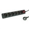 REGLETA 6 TOMAS SCHUKO+INT NEGRA 1,5M