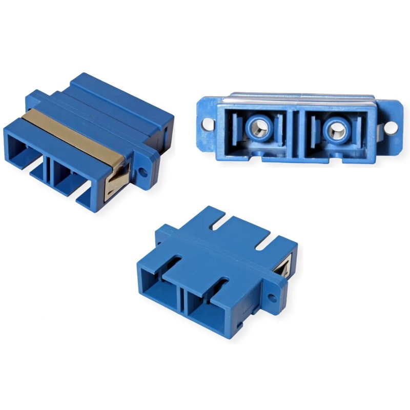 ADAPTADOR F.O. SC/UPC DUPLEX MONOMODO AZ