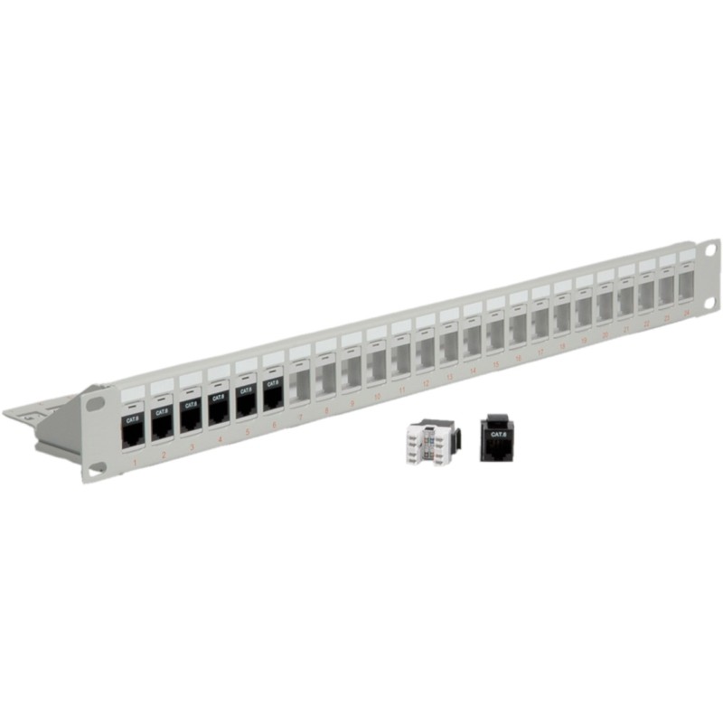 PANEL 19" 24P RJ45 VACIO+ GUIA CABLE GRI