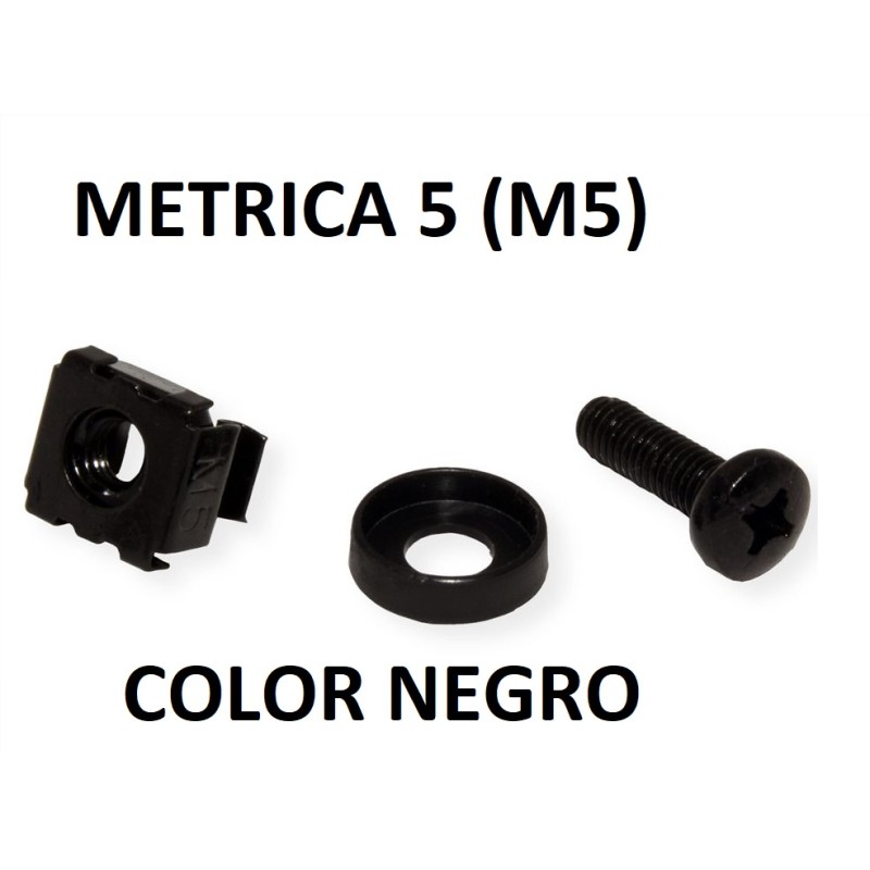 KIT TORNILLERIA PARA RACK 19" M5 NEGRO