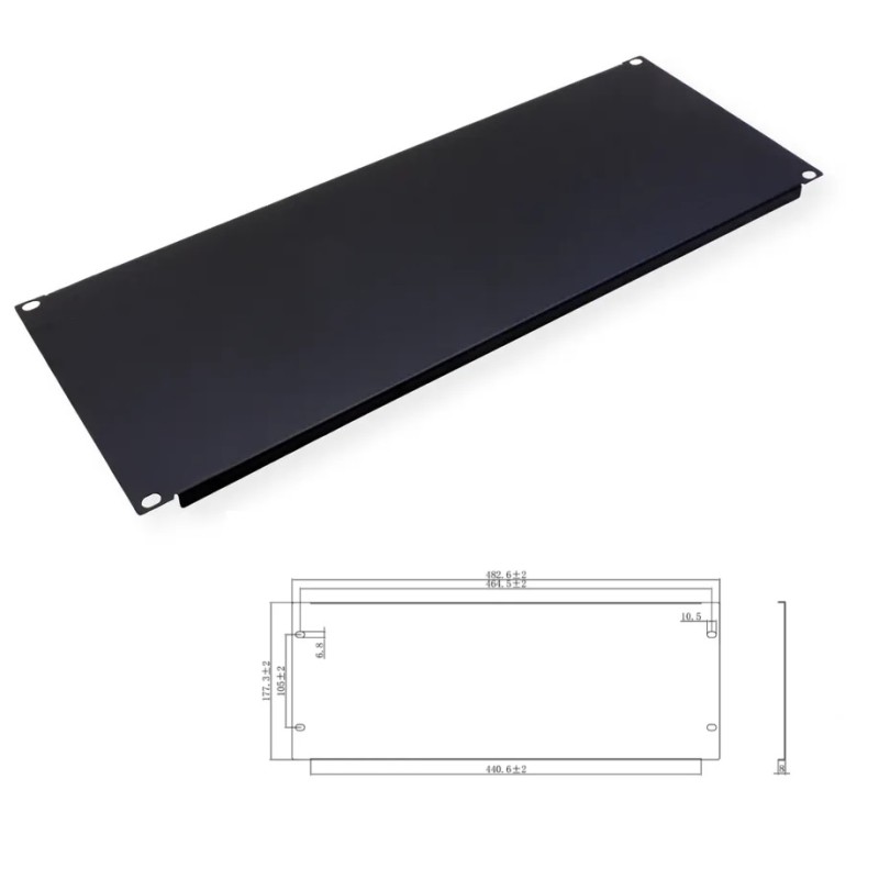 PANEL 19" 4U CIEGO COLOR NEGRO