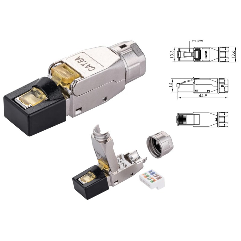 CONECTOR RJ45 MACHO SFTP CAT6A AWG23-26