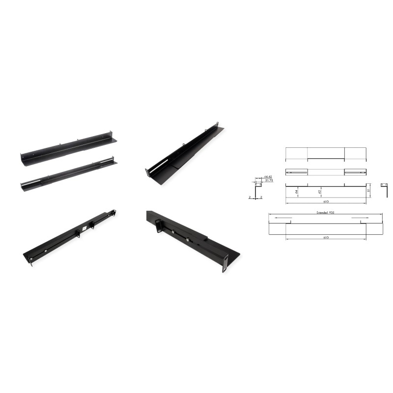 PAR GUIAS FIJAS EXTENSIBLE DE 610 a 935