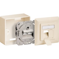 ROSETA SUPERFICIE 2xRJ45 SFTP CAT6A BEIG