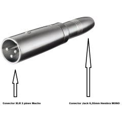 ADAPTADOR XLR3 M-JACK 6,3 H...