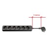 REGLETA 6 TOMAS SCHUKO SININT NEGRA 5M