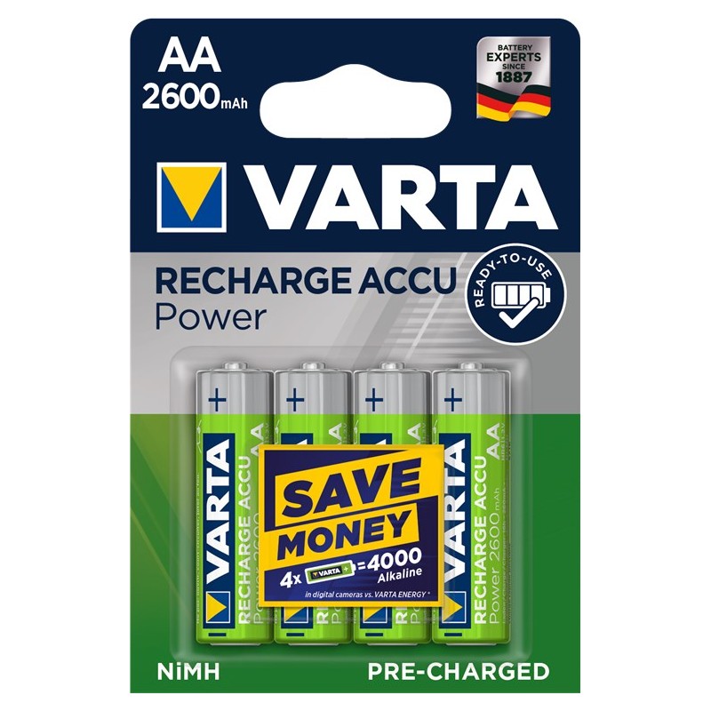 PACK 4U/ PILA HR6 RECARGABLE AA R2600mAh