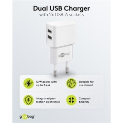 ALIMENTADOR 220V 2xUSB 2,4A...