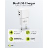 ALIMENTADOR 220V 2xUSB 2,4A 12W BLANCO