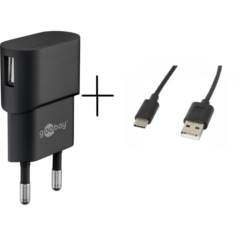 ALIMENTADOR 220V USB 1A+CABLE USB C 1M