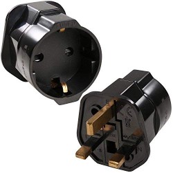 ADAPTADOR DE EUROPA A UK NEGRO CON TT