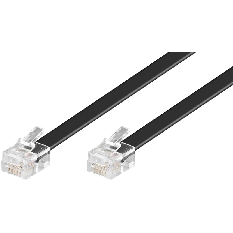 CABLE TELEFONICO RJ12 6/6 M-M 10M NEGRO