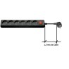 REGLETA 6 TOMAS SCHUKO+INT NEGRA 1,5M