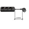 REGLETA 3 TOMAS SCHUKO SININT NEGRA 1,5M