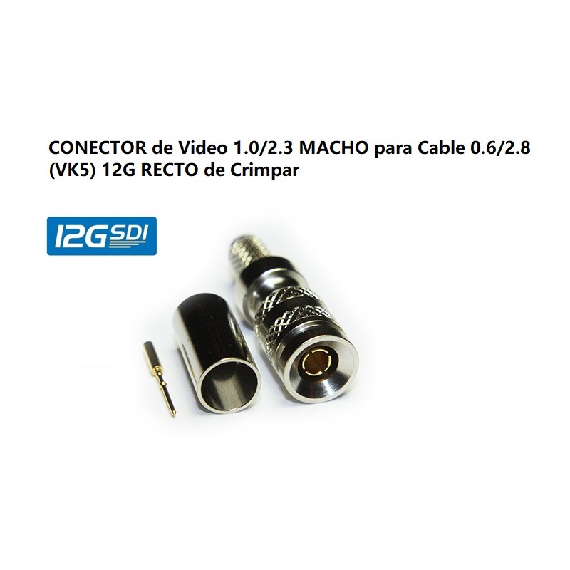 CONECTOR 1.0/2.3 MACHO 0.6/2.8 12G RECTO