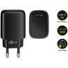 ALIMENTADOR 220V 1xUSB C 3A 20W NEGRO