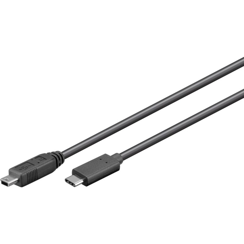 CABLE USB C M-USB MINI-B(5P) 1,8M NEGRO