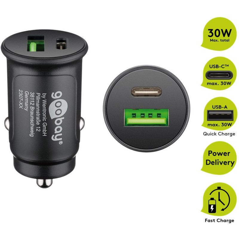 ALIMENTADOR MECHERO 1xUSB+1xUSB C 3A RAP
