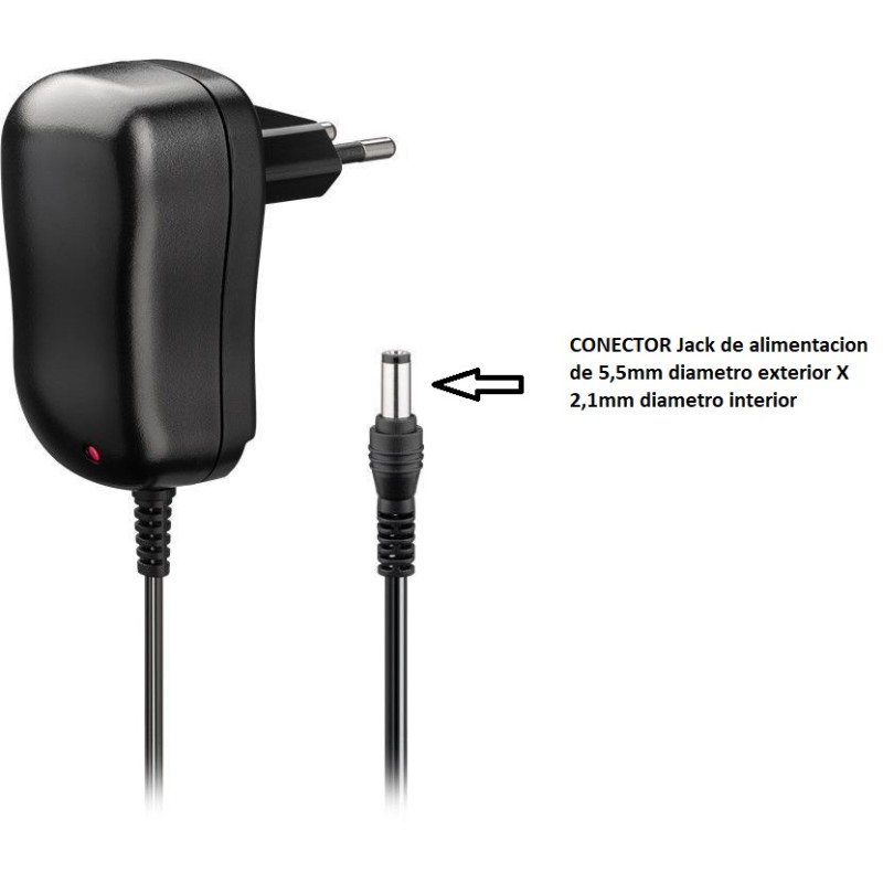 ALIMENTADOR UNIVERSAL 12V 1A 12W NEGRO