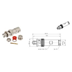 CONECTOR SHV-BNC MACHO RG58 RECTO 0.3Ghz