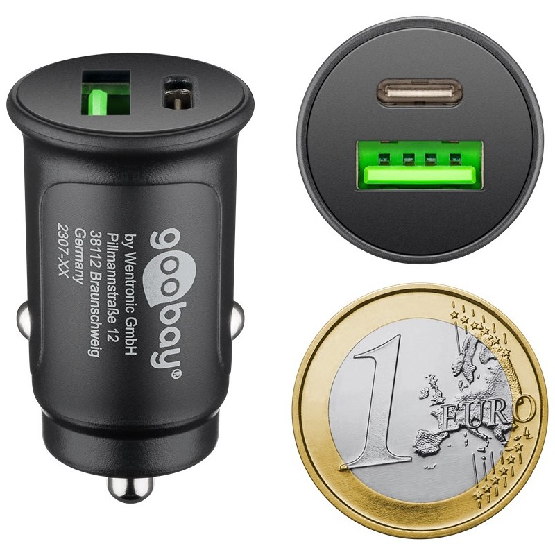 ALIMENTADOR MECHERO USB+USB C 3A 27W