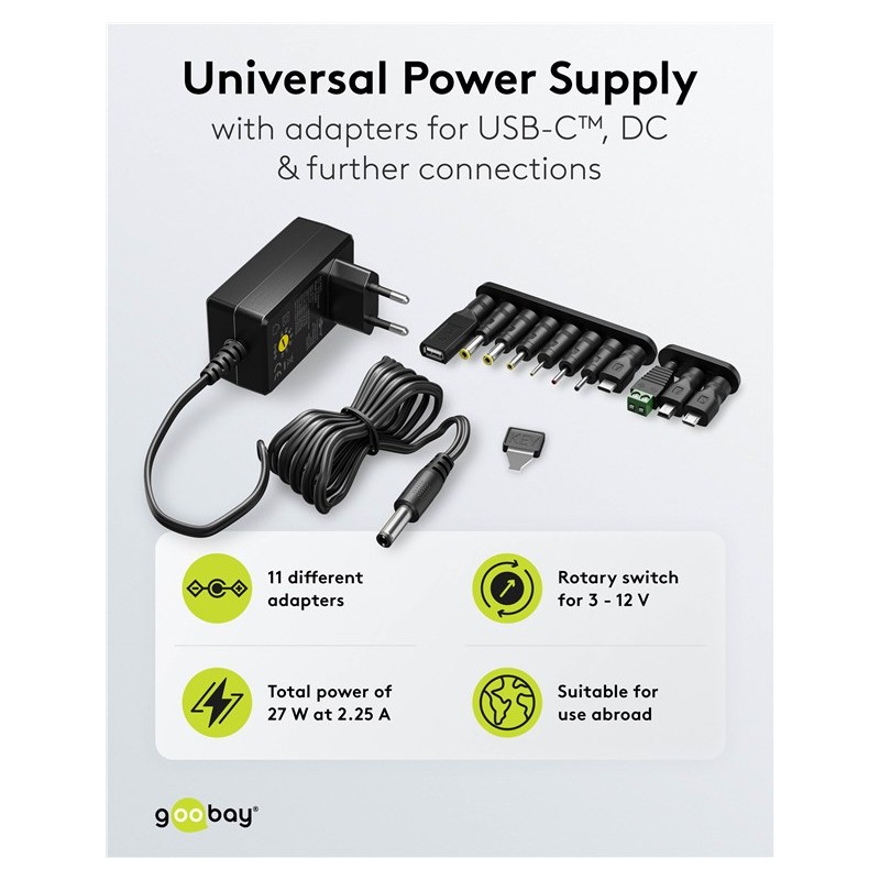 ALIMENTADOR UNIVERSAL 3-12V 2,25A 27W NE