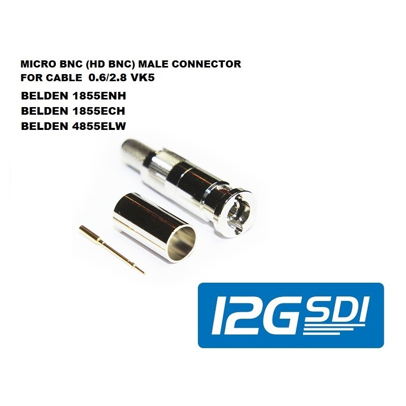 CONECTOR MICRO BNC MACHO 0.6/2.8 12G