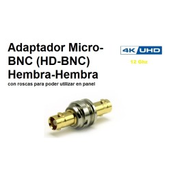 ADAPTADOR MICRO BNC H-H 12G PANEL HD BNC