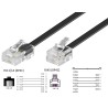 CABLE TELEFONICO RJ45-RJ11 M-M 10M NEGRO
