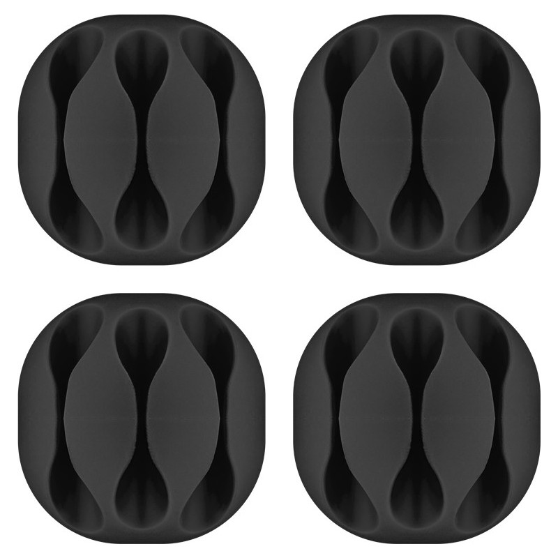 4U/ ORGANIZADOR SUJETA 3 CABLES ADHESIVO