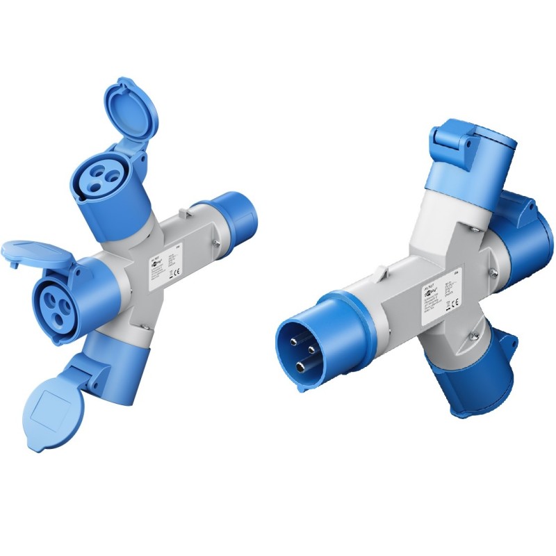 ADAPTADOR CETAC 16A 2P+T M-3x16A 2P+T H
