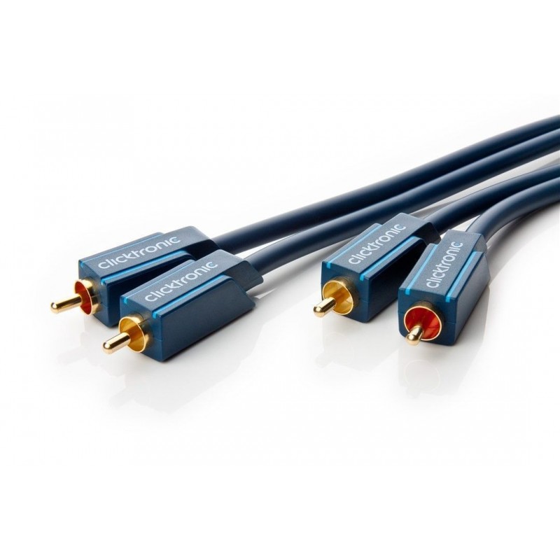 CABLE 2xRCA M-M 5MTS AZUL CLICKTRONIC