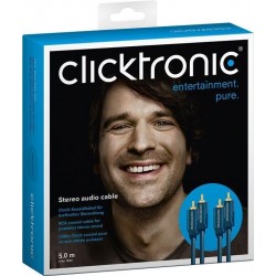 CABLE 2xRCA M-M 5MTS AZUL CLICKTRONIC
