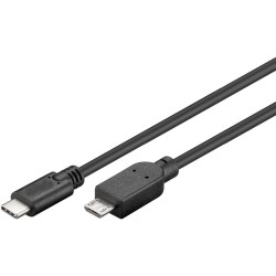 CABLE MICRO USB B 2.0 M-USB C M 1M NEGRO