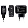 ALIMENTADOR 220V 2xUSB 3,4A 17W NEGRO