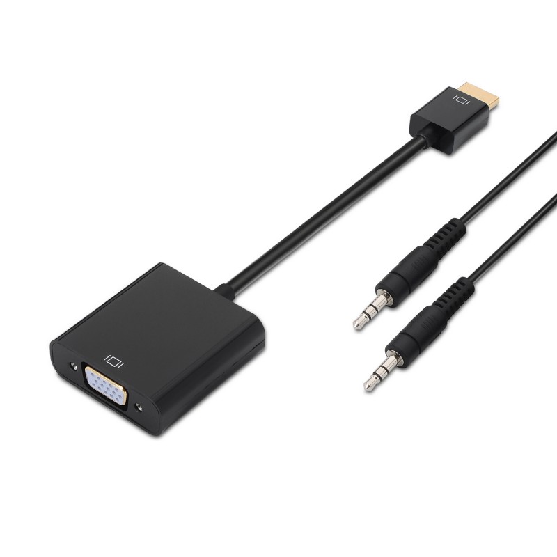 ADAPTADOR HDMI M a VGA H+AUDIO 15cm NEGR