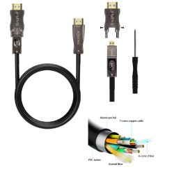 CABLE HDMI M-M V.2.1 15M FIBRA OPTICA 8K