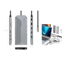 USB-C DOCK 12 EN 1 GRIS...
