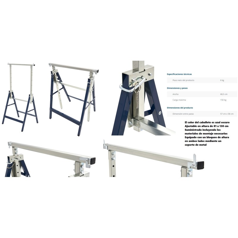 CABALLETE AJUSTABLE ALTURA 81-130cm 1u/