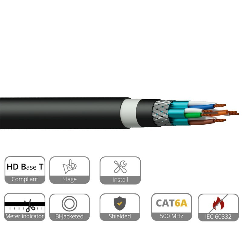 CABLE SFTP CAT6A FLEXIBLE GOMA NEGRO