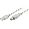 CABLE USB A-B 2.0 M-M 3MTS GRIS
