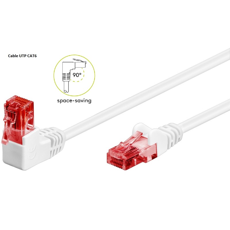 CABLE UTP CAT6 RJ45 M-M CODO-RECTO 0,25M