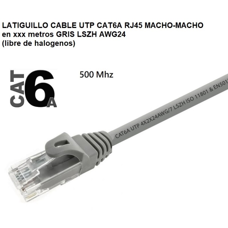 CABLE UTP CAT6A RJ45 M-M 0,25M GRIS LSZH